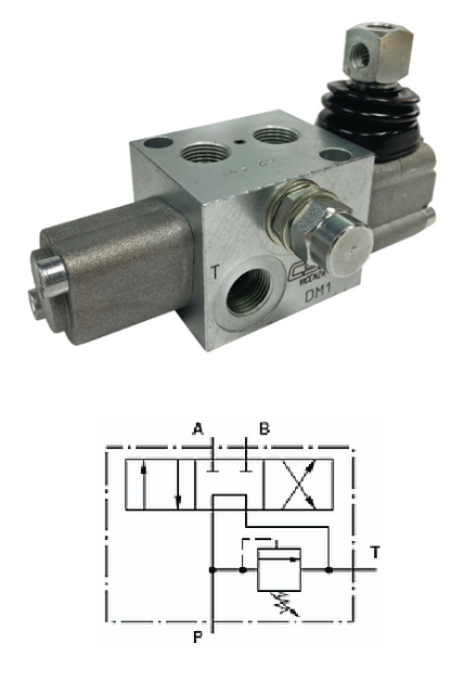 DM1 Series Cetop 3 (NG6) Lever Operated Valves - Compact Manual Control Valves with Relief - 3/8” BSPP Ports