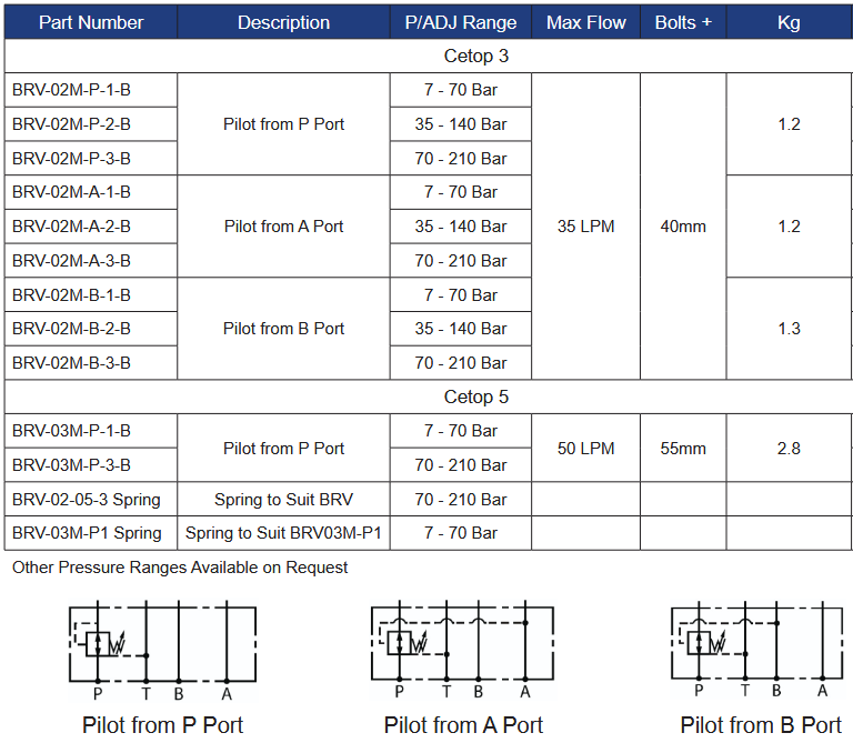 BRV Series Modular Reducing Valves