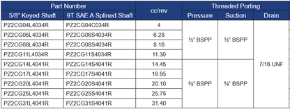 PZ2CG Series SAE A Group 2 Gear Motors