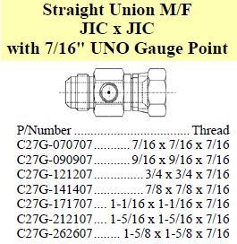 Jic Test Point Union Gauge Point M/F JIC x JIC - Oil Solutions