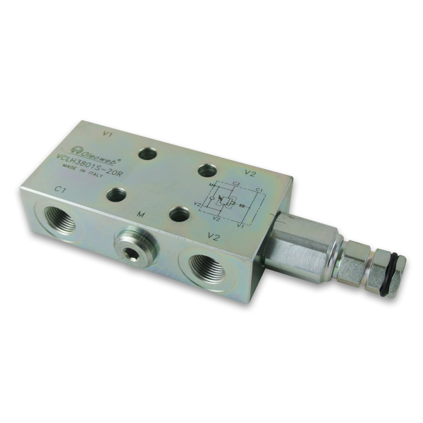 VCLH Series Single Counter Balance Valve External Vent, Manifold Mount