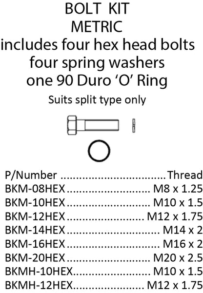 Bolt Kit Metric Hex Head