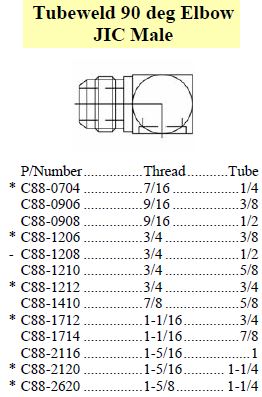 Tubeweld Elbow 90 M JIC