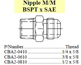 Nipple BSPT x SAE