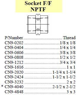 Socket NPTF x NPTF