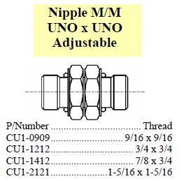 Nipple UNO x UNO Adjustable