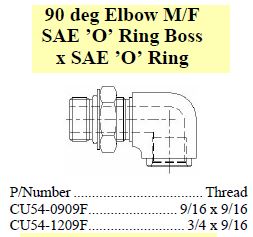 Elbow 90 M/FF SAE ORB x SAE ORB