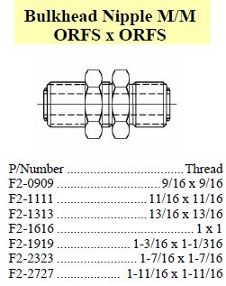 Nipple Bulkhead ORFS x ORFS