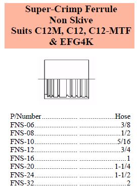 Ferrule suit EFG4K
