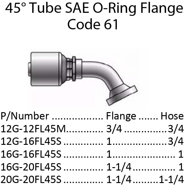 G Series SAE O-Ring 45 C61 Flange - Oil Solutions
