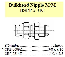 Nipple Bulkhead BSPP x JIC