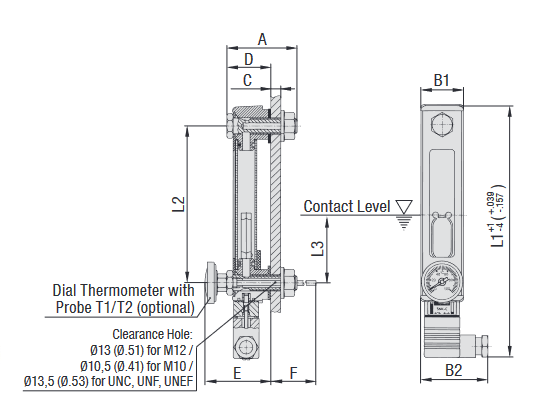 SNK-305-V-O-O-12 Level Gauge