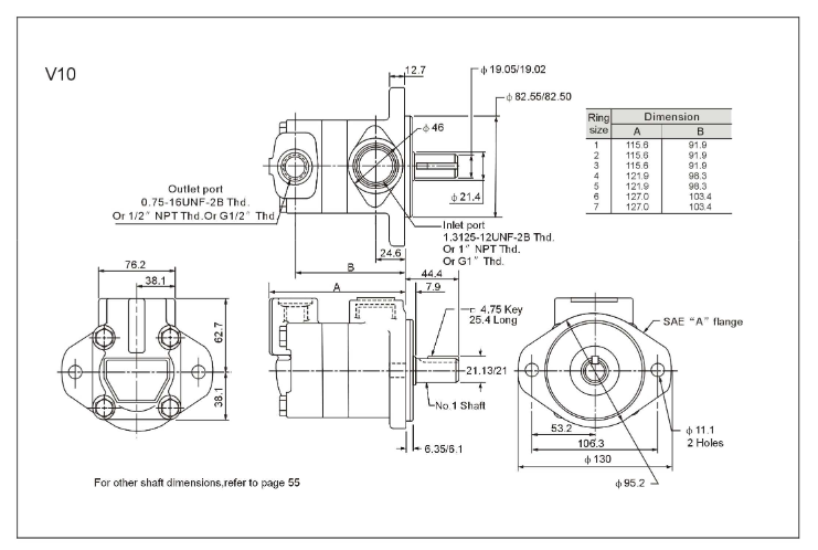 V10 Series Standard Vane Pumps for Industrial Use