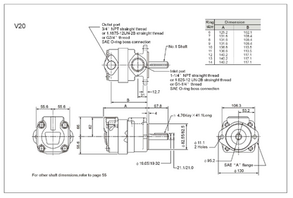 V20 Series Standard Vane Pumps for Industrial Use