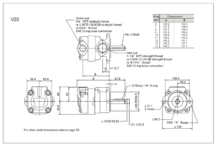 V20 Series Standard Vane Pumps for Industrial Use